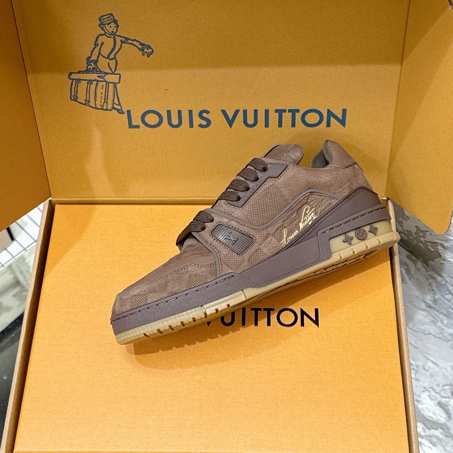 Louis Vuitton Trainer Suede Brown - Afbeelding 7