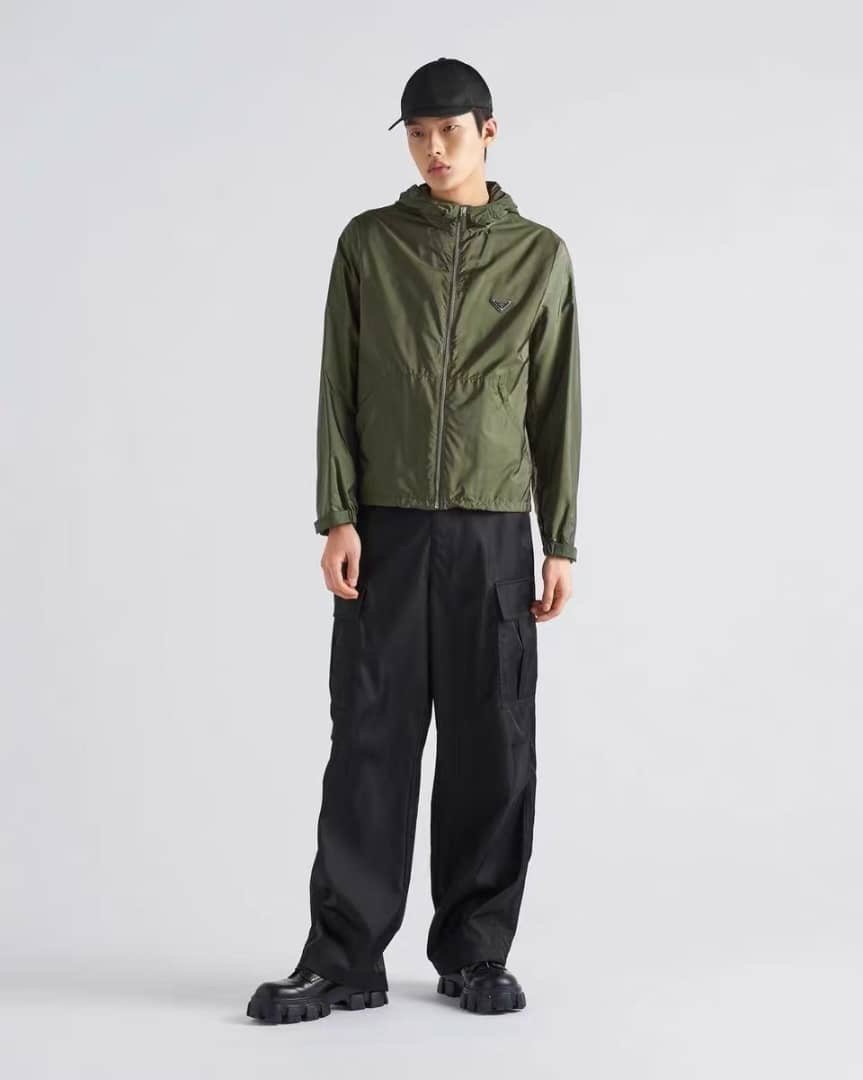 Prada Re-Nylon Hooded Jacket Green - Afbeelding 6