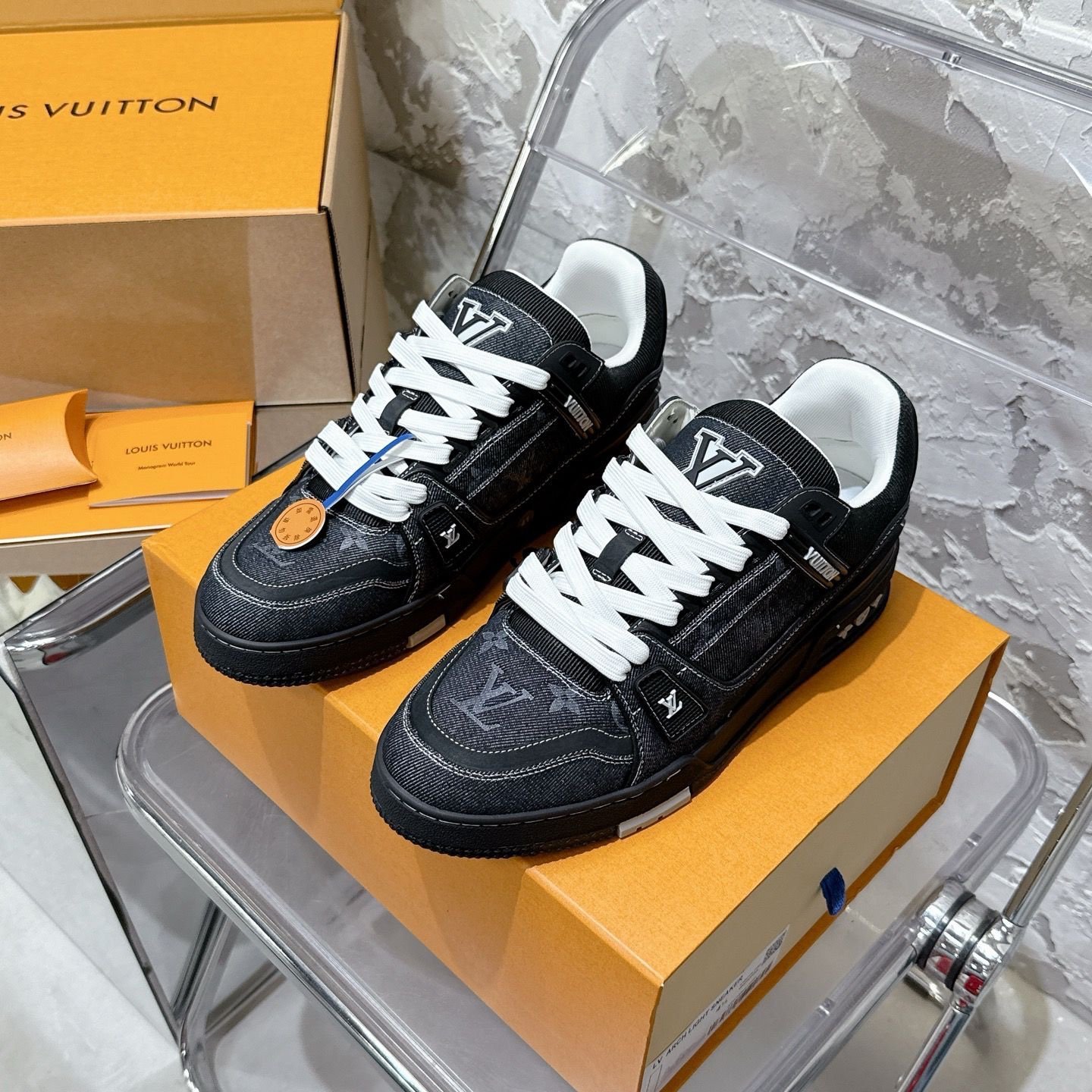 Louis Vuitton Trainer Black/White Denim - Afbeelding 4