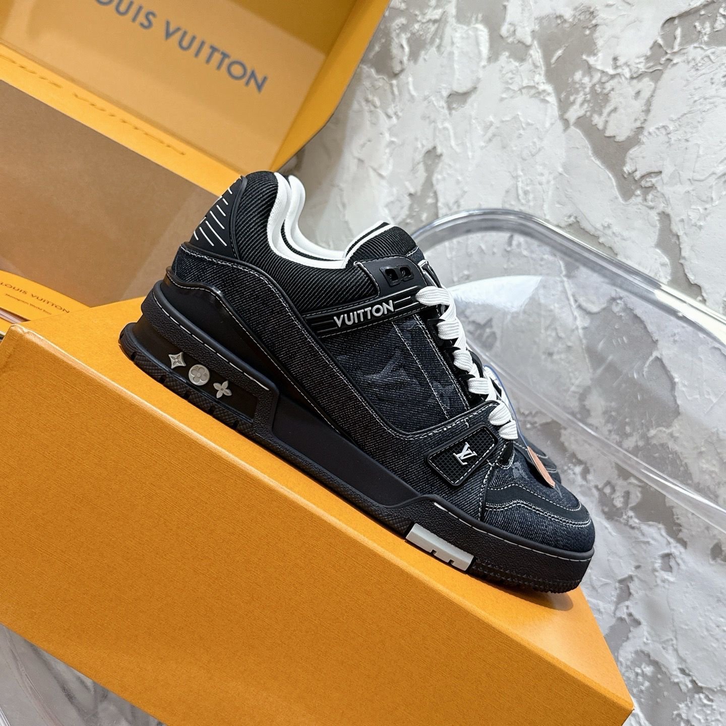 Louis Vuitton Trainer Black/White Denim - Afbeelding 6