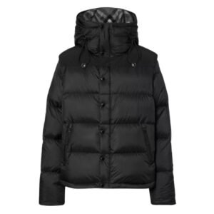 Alternative view of Burberry Lockwell Hooded Check Down Jacket Black