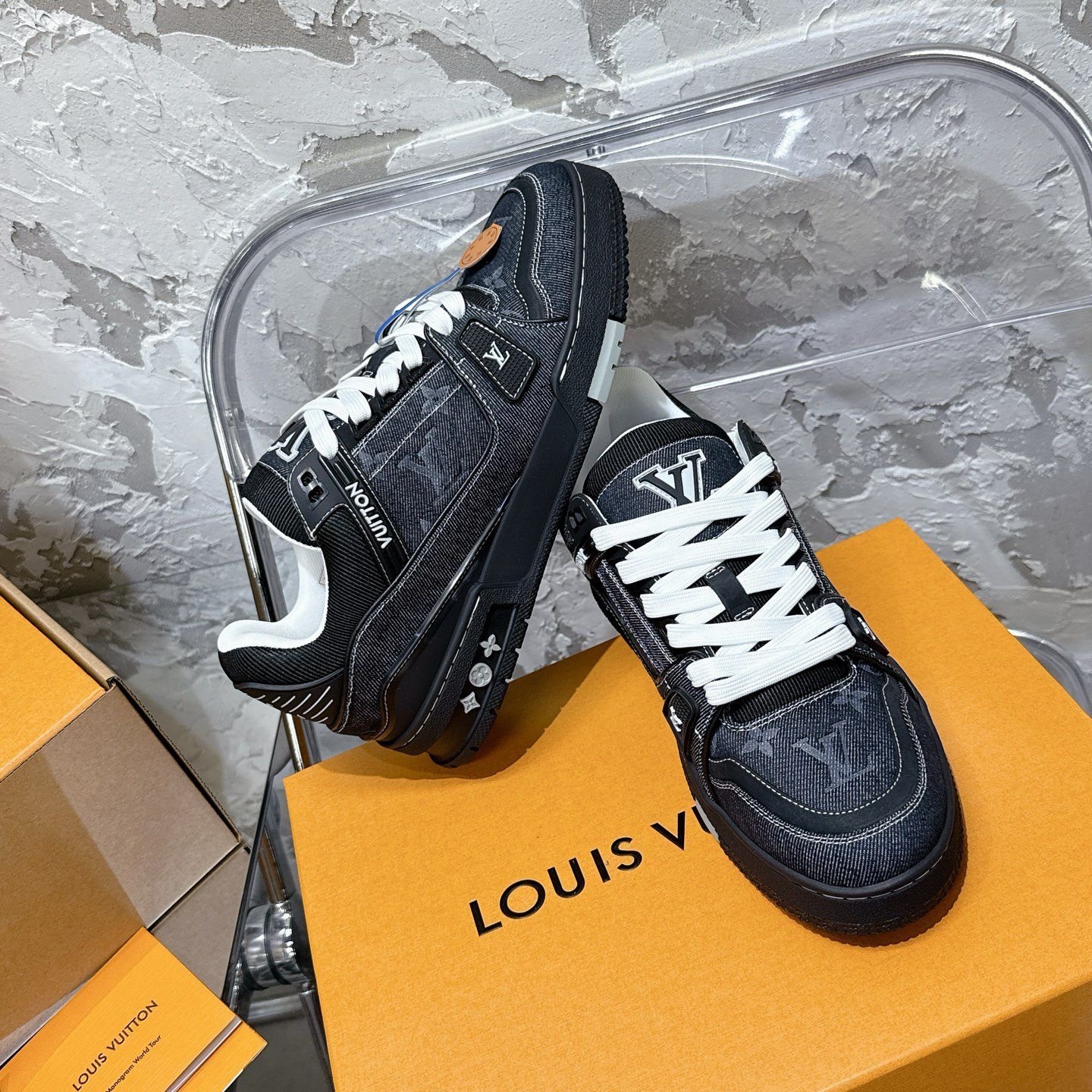 Louis Vuitton Trainer Black/White Denim - Afbeelding 5