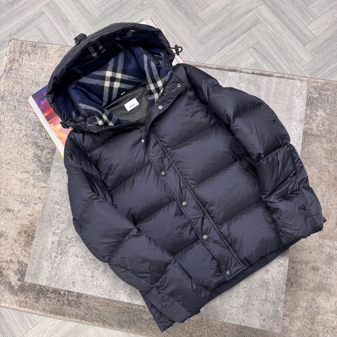 Burberry Halsby Puffer Down Jacket Navy Blue - Afbeelding 4