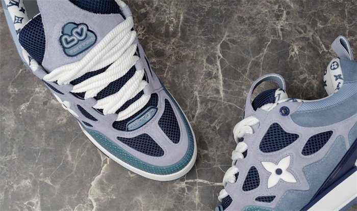 Louis Vuitton Skate Suede Blue White - Afbeelding 7
