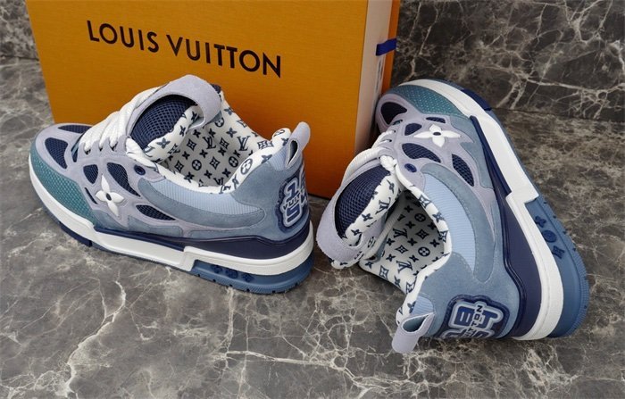 Louis Vuitton Skate Suede Blue White - Afbeelding 8