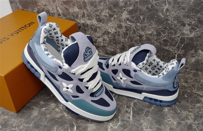 Louis Vuitton Skate Suede Blue White - Afbeelding 9