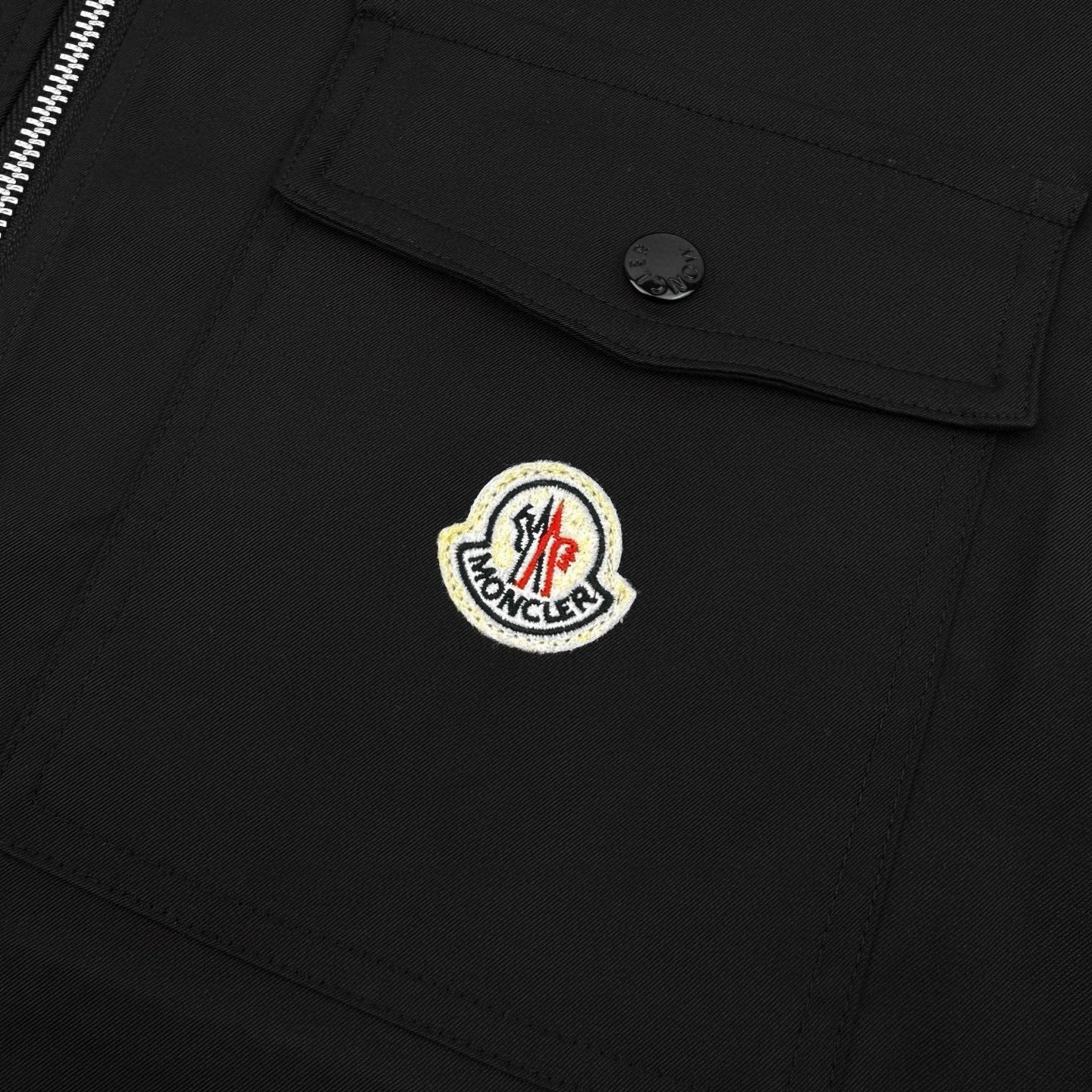 Moncler Black Stretch-Cotton Collared Jacket - Afbeelding 4