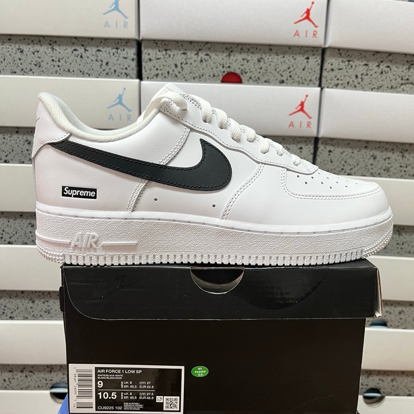 Nike Air Force 1 Supreme Low White/Black - Afbeelding 2