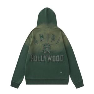Alternative view of Amiri Front & Back Logo Hollywood Hoodie In Green