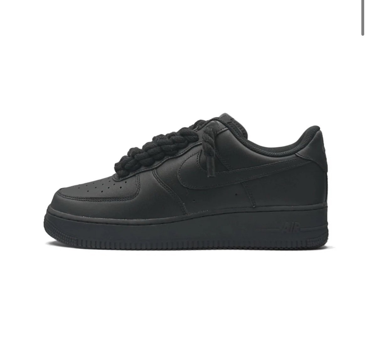 Nike Air Force 1 Black Black Rope Laces