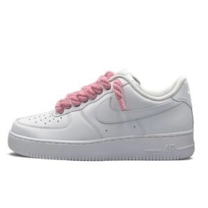 Nike Air Force 1 White Pink Rope Laces