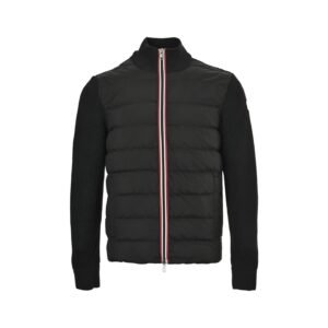 Moncler Tricot Hybrid Zip Cardigan Black
