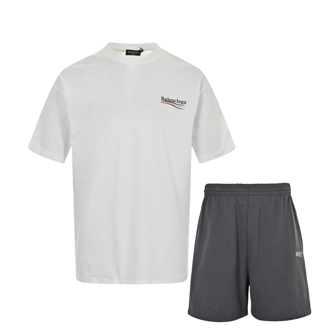 Balenciaga 2-Piece Summer Set White/Dark Grey