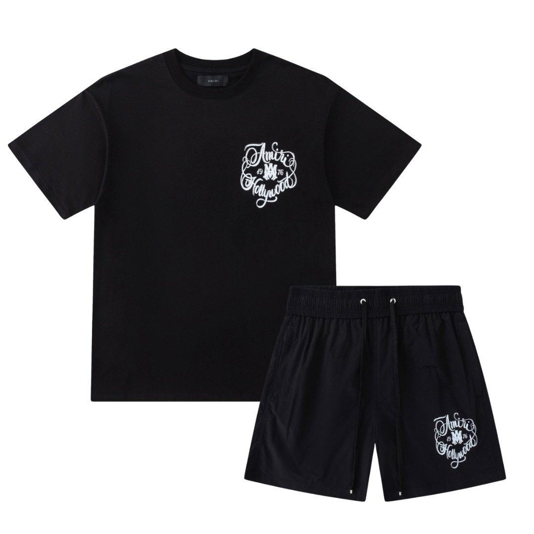 Amiri Logo 2-Piece Summer Set Hollywood Print