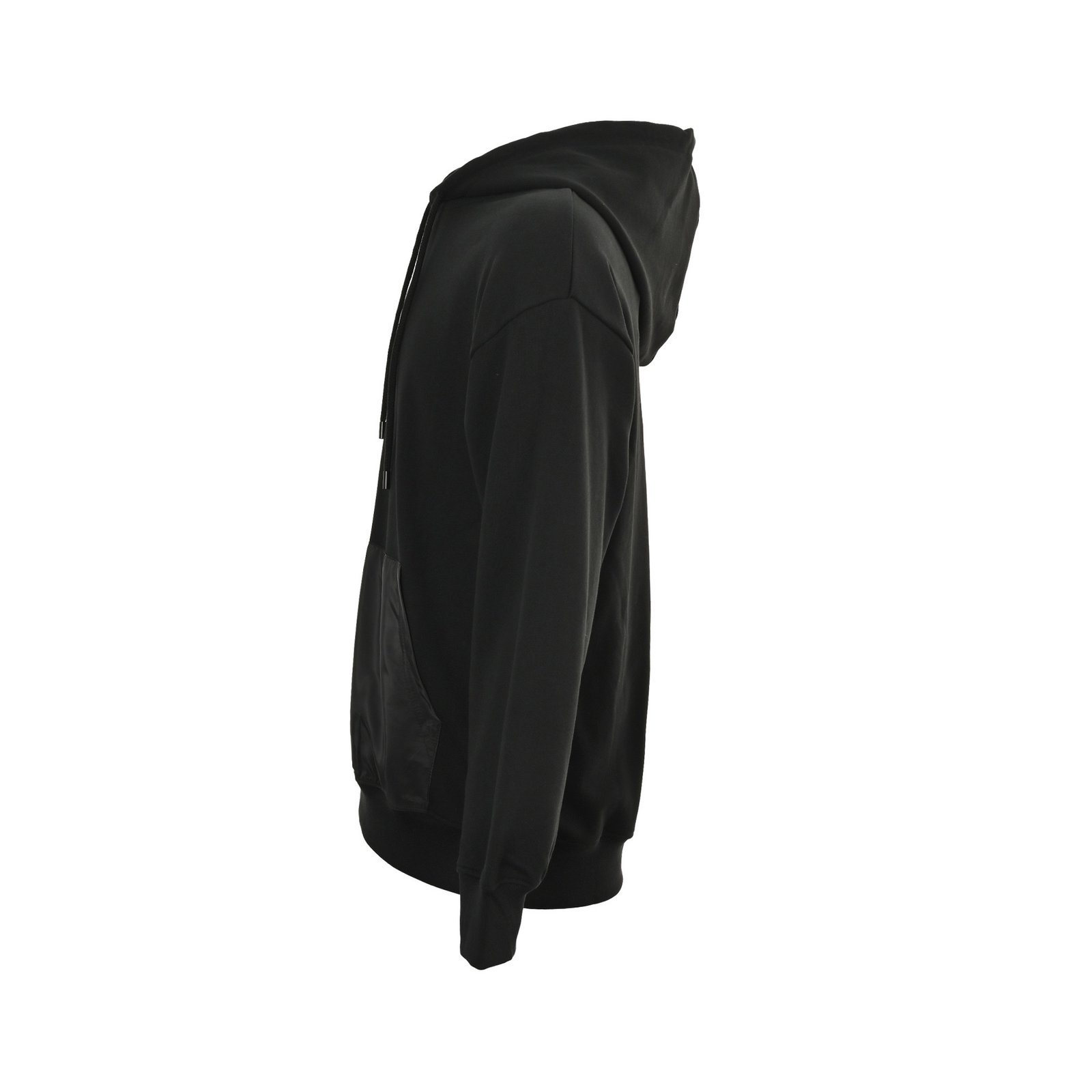 Prada Middle Logo Fleece Hoodie In Black - Afbeelding 2
