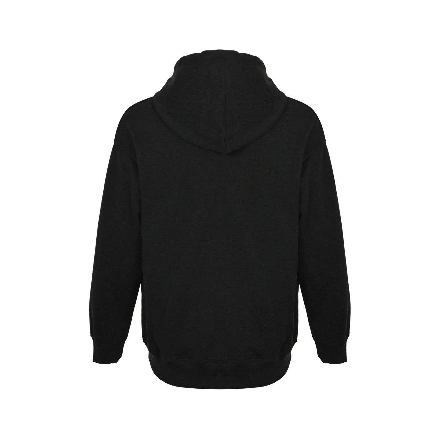 Prada Middle Logo Fleece Hoodie In Black - Afbeelding 3