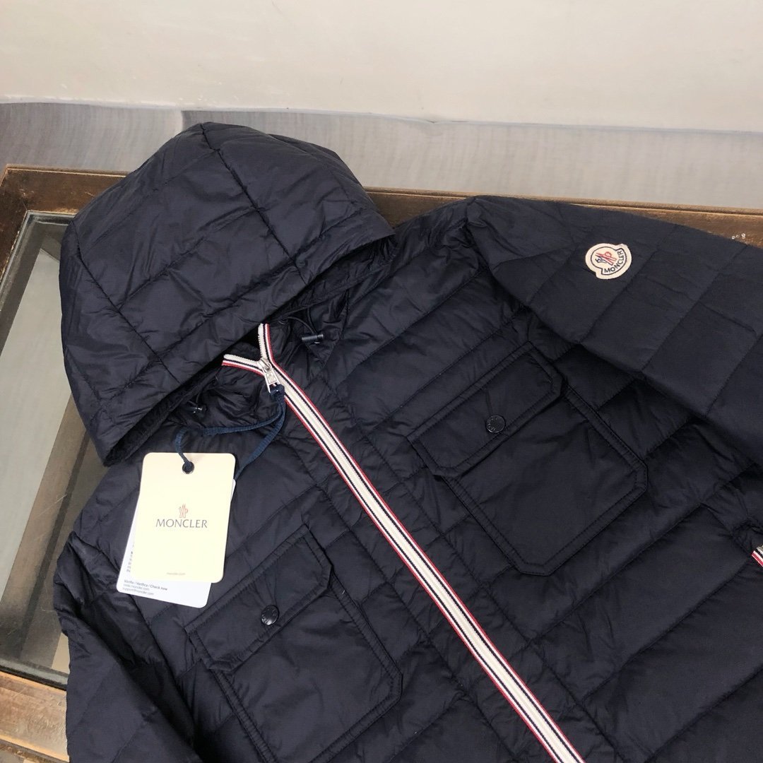 Moncler Douret Short Down Jacket Navy - Afbeelding 6