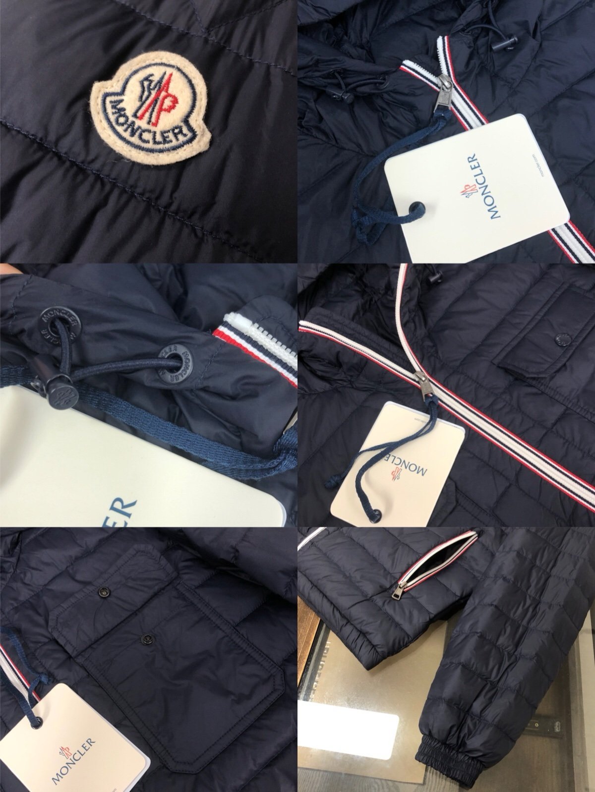 Moncler Douret Short Down Jacket Navy - Afbeelding 8