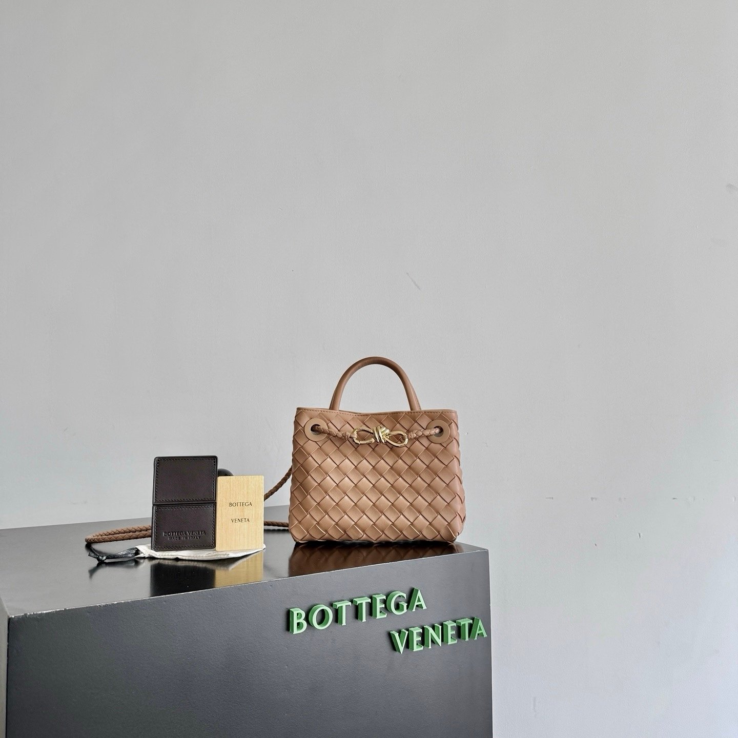 Bottega Veneta Mini Andiamo Dark Beige