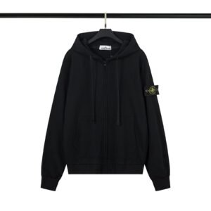 Alternative view of Stone Island Zipped Hoodie Tracksuit Black