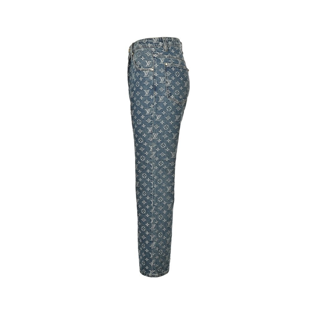 Louis Vuitton Blue Denim Straight Jeans - Afbeelding 2