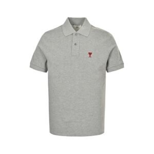 Ami Paris Polo Shirt In Grey