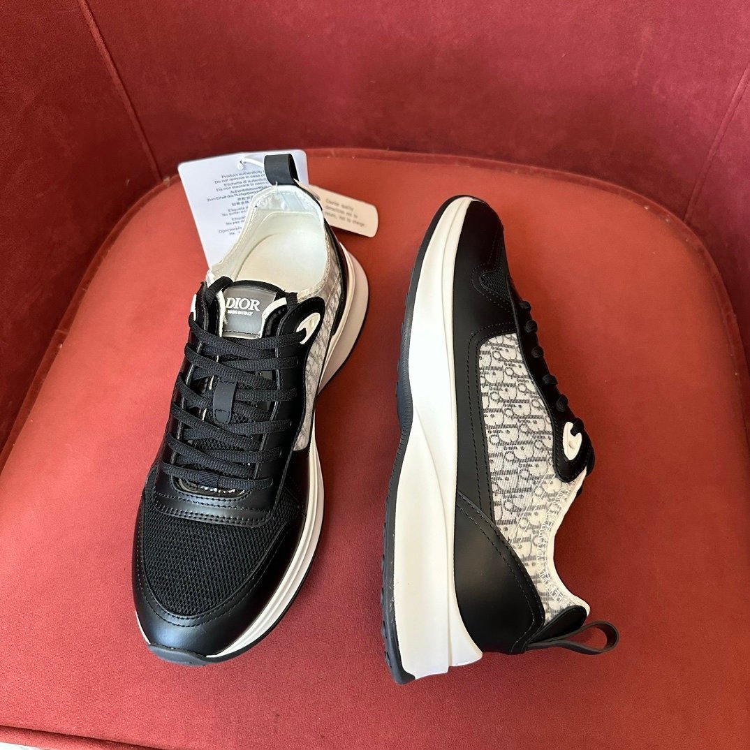 Dior B25 Leather Black White - Afbeelding 4