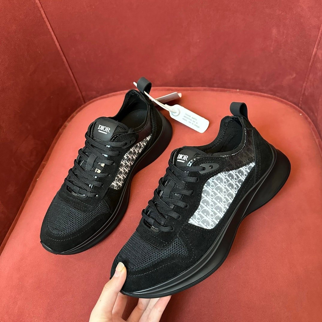Dior B25 Suede Black on Black White - Afbeelding 2
