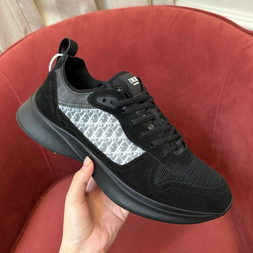 Dior B25 Suede Black on Black White - Afbeelding 4