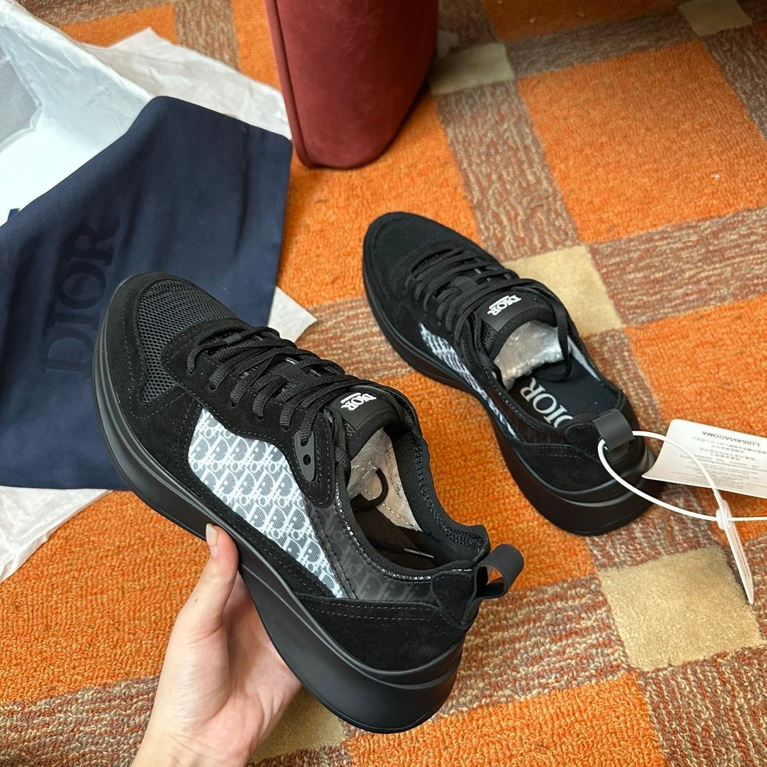 Dior B25 Suede Black on Black White - Afbeelding 5