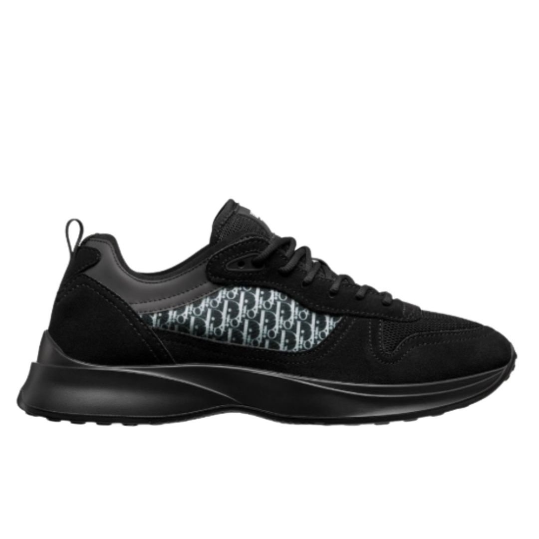 Dior B25 Suede Black on Black White