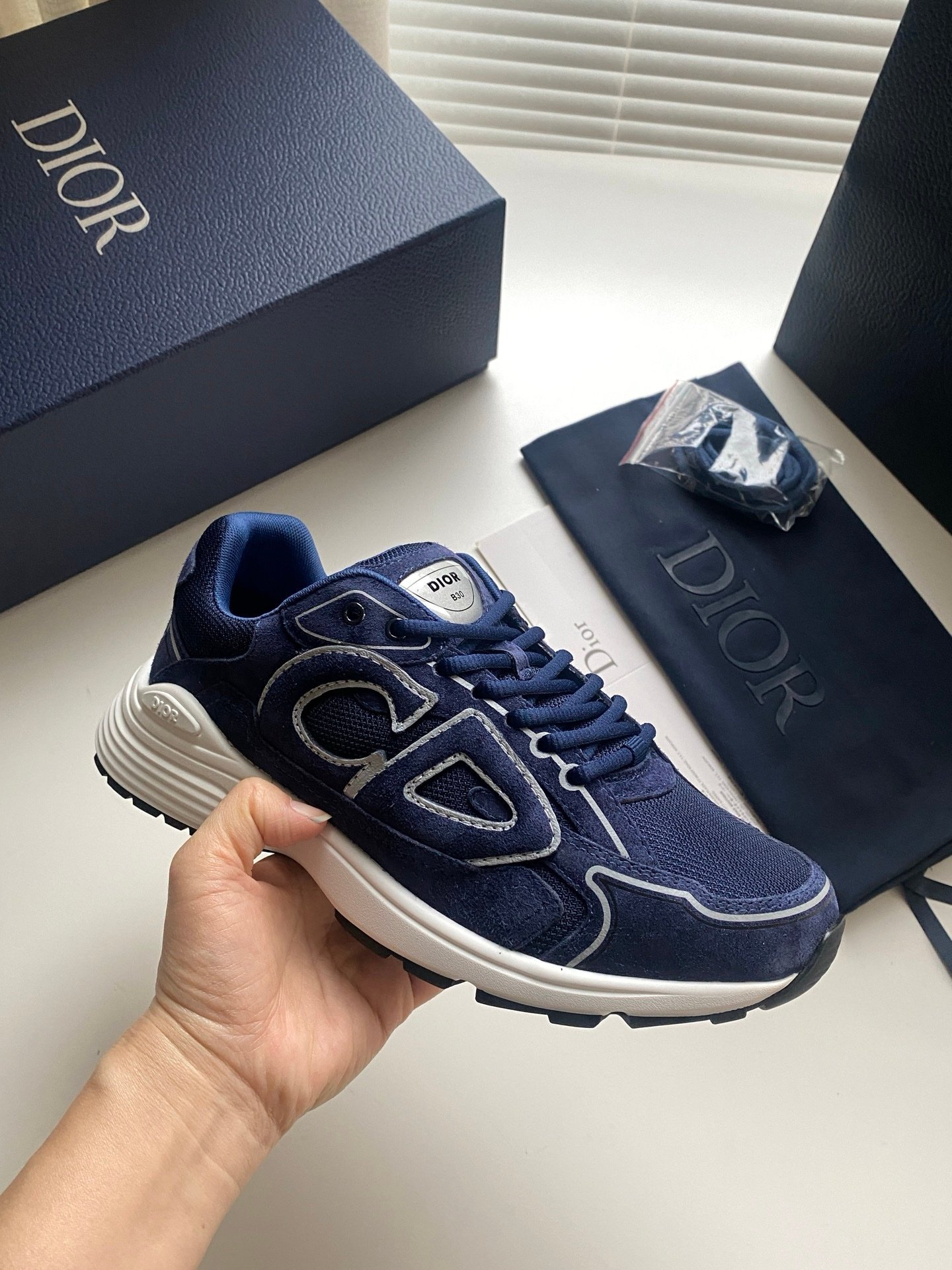 Dior B30 Suede Navy Blue - Afbeelding 6