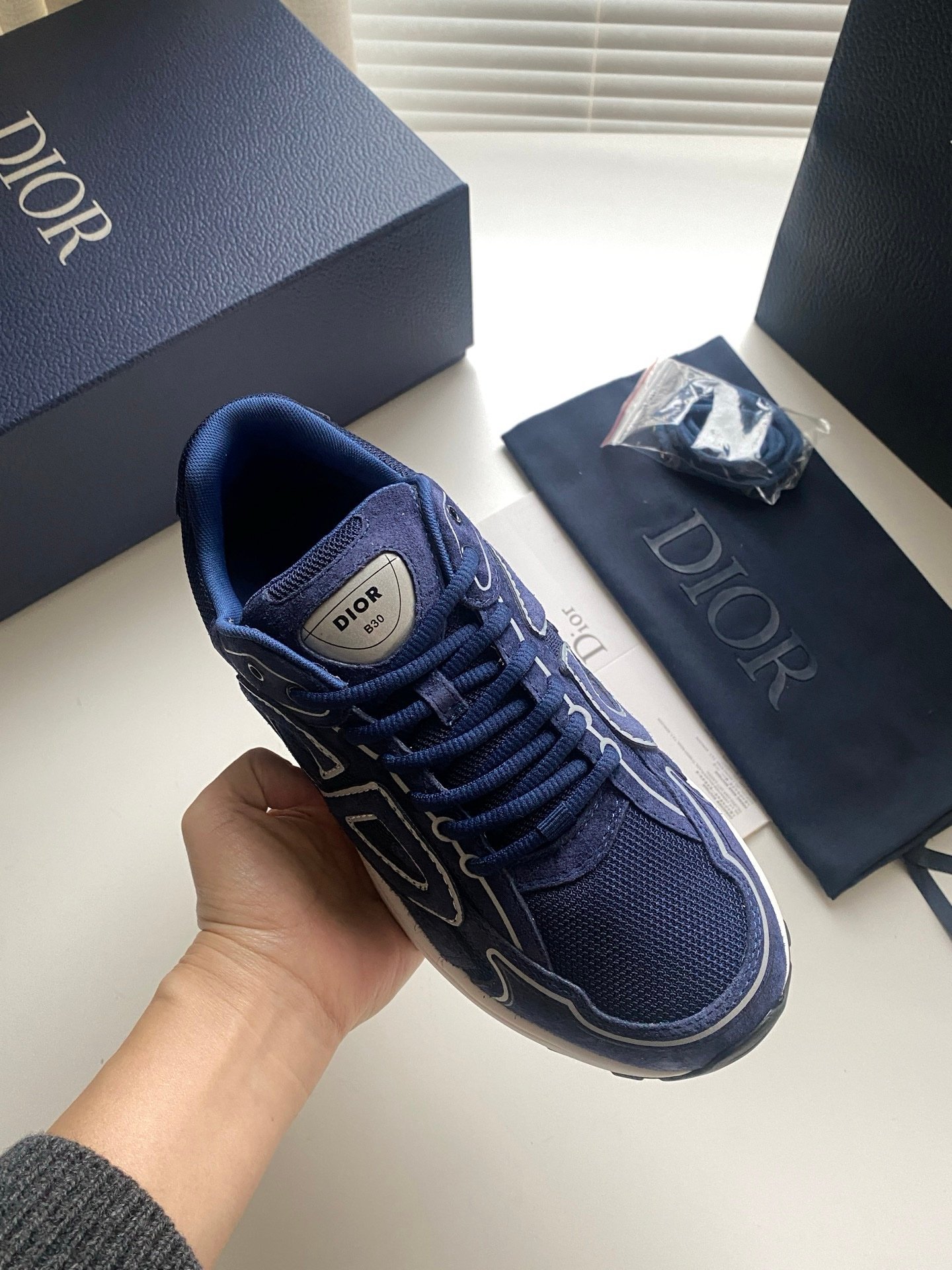 Dior B30 Suede Navy Blue - Afbeelding 8