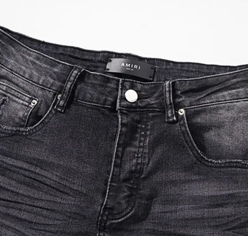 Amiri Grey Logo Jeans Black Slim Fit - Afbeelding 3