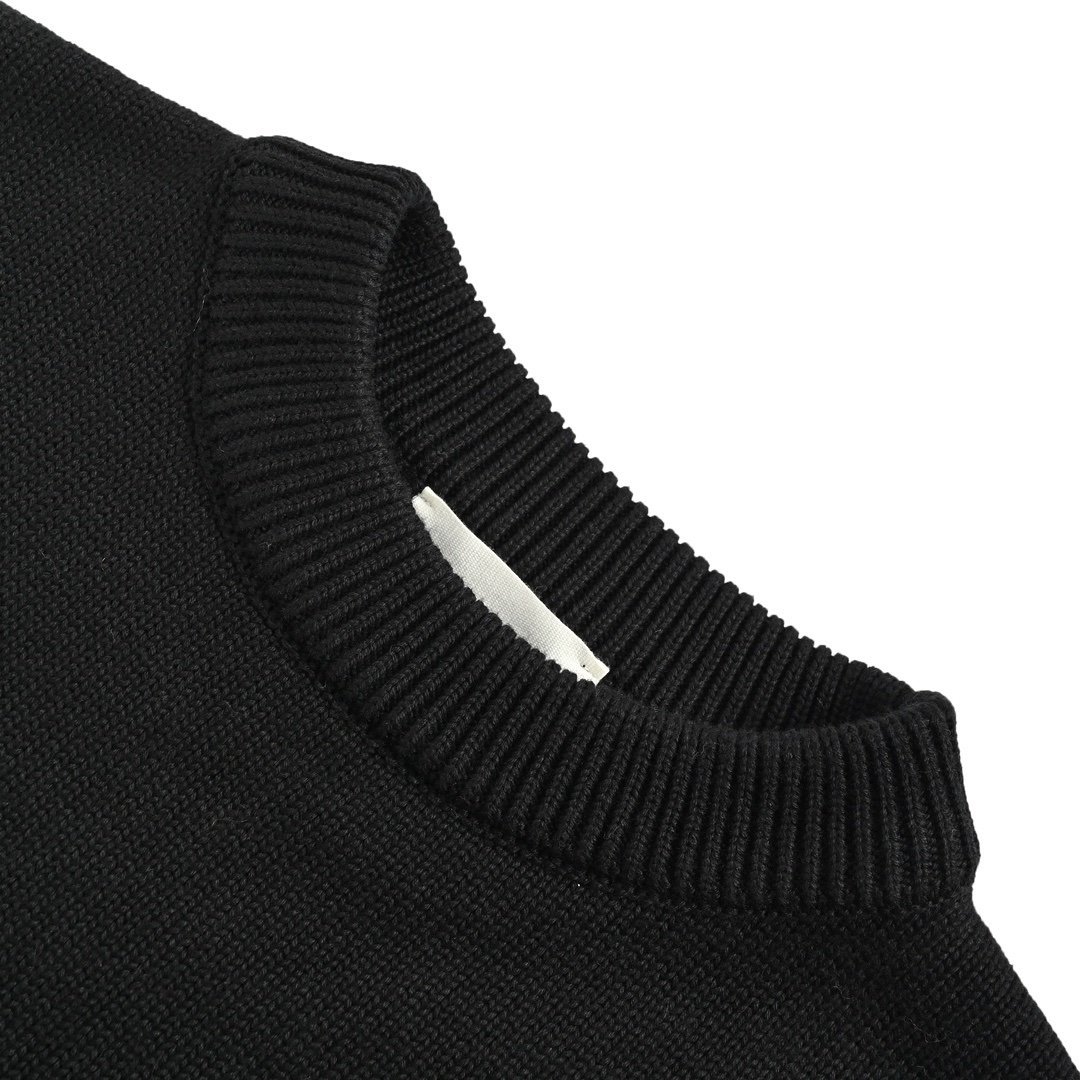Ami Paris Virgin Wool Ami De Coeur Sweater Black - Afbeelding 3
