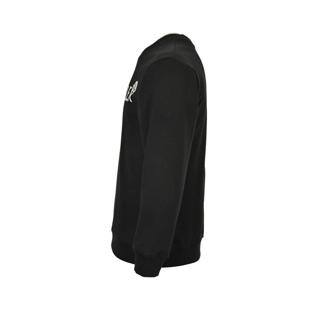 Moncler Logo Print Cotton Sweater Black - Afbeelding 2