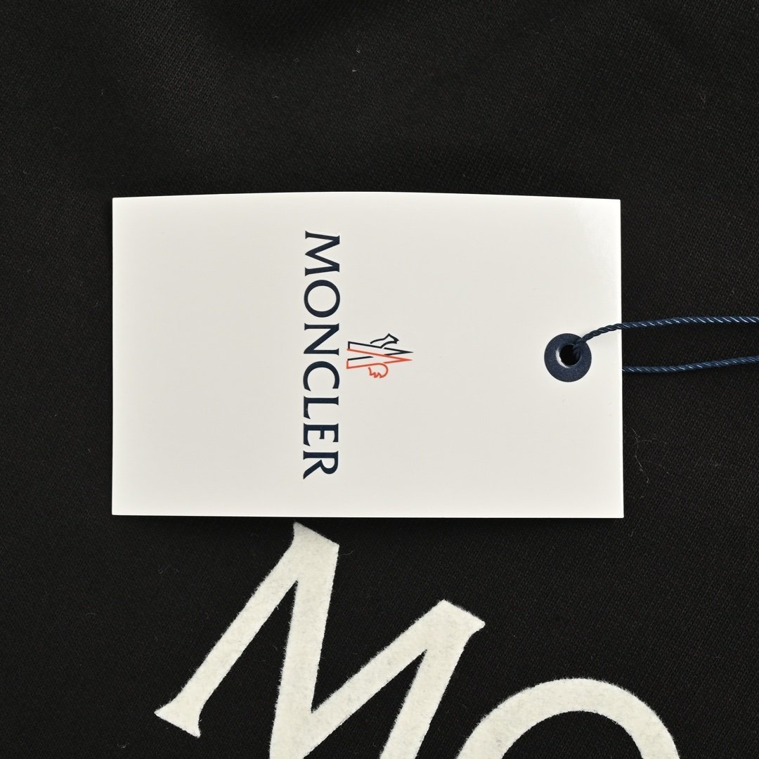 Moncler Logo Print Cotton Sweater Black - Afbeelding 5