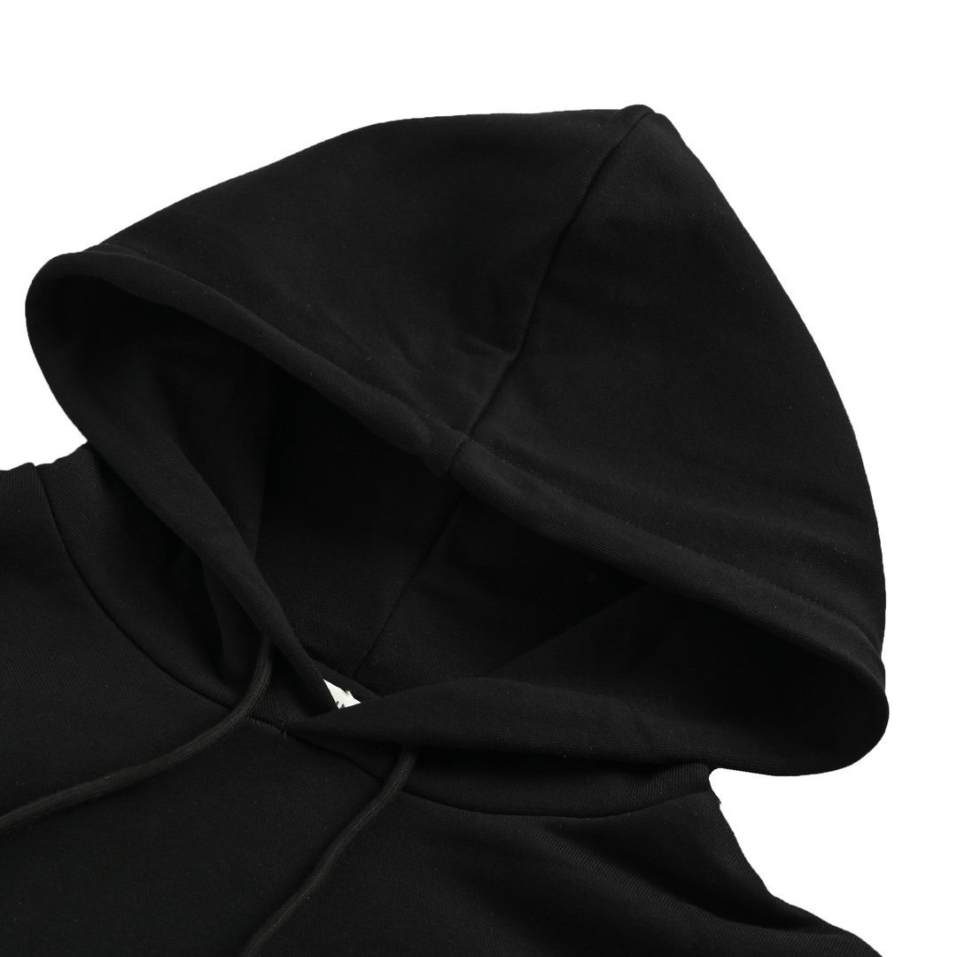 Celine Loose Hoodie In Cotton Fleece Black - Afbeelding 4