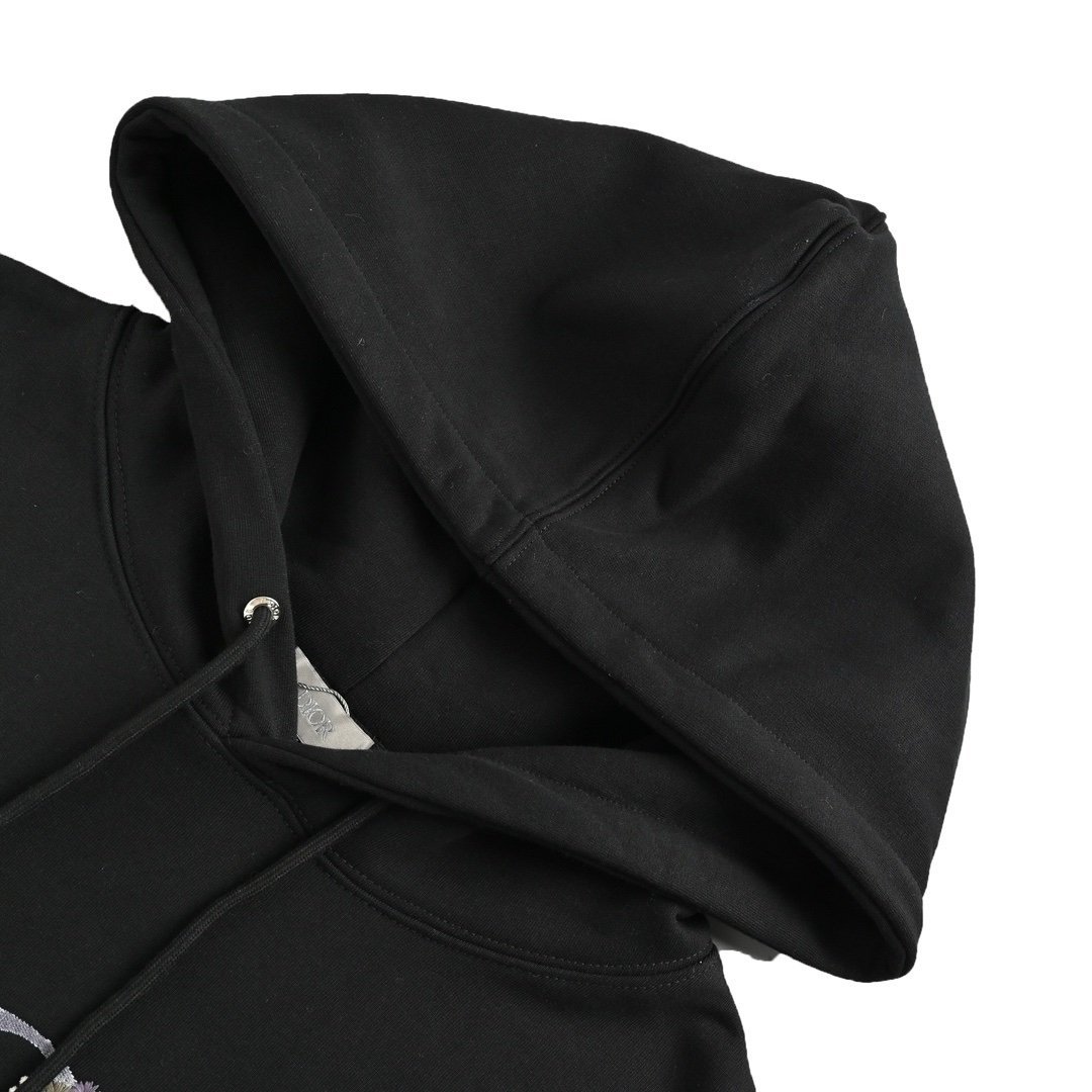 Dior Floral Hoodie Black - Afbeelding 4