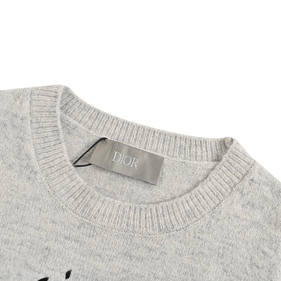 Dior Lily Of The Valley Knit Grey Sweater - Afbeelding 4