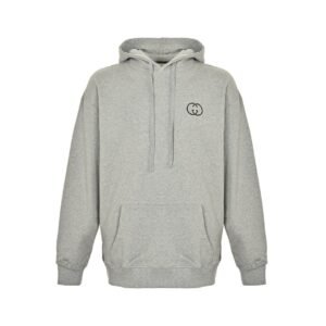 Gucci Cotton Jersey Hooded Sweatshirt Grey