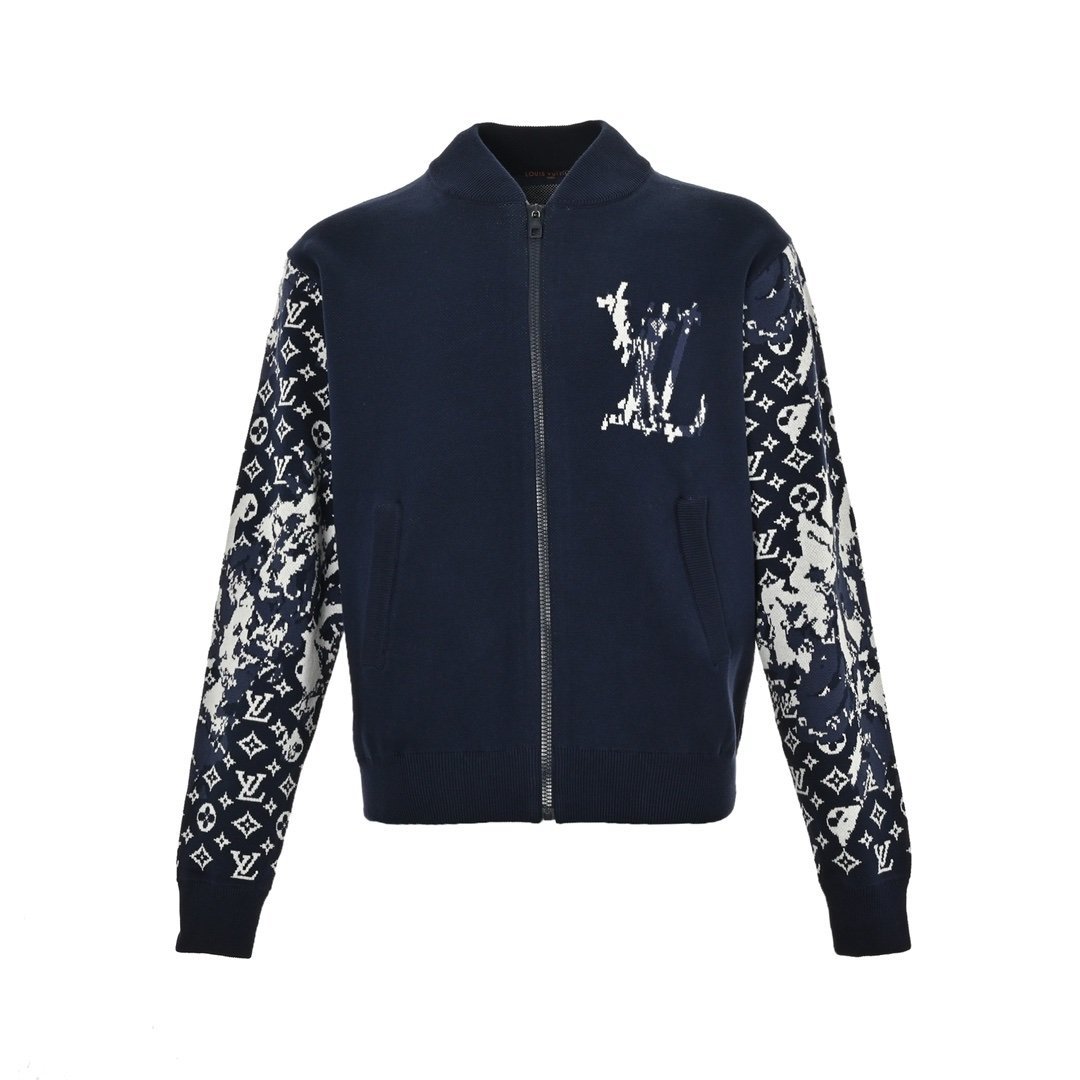 Louis Vuitton Zipped Cotton Blend Blouson Navy