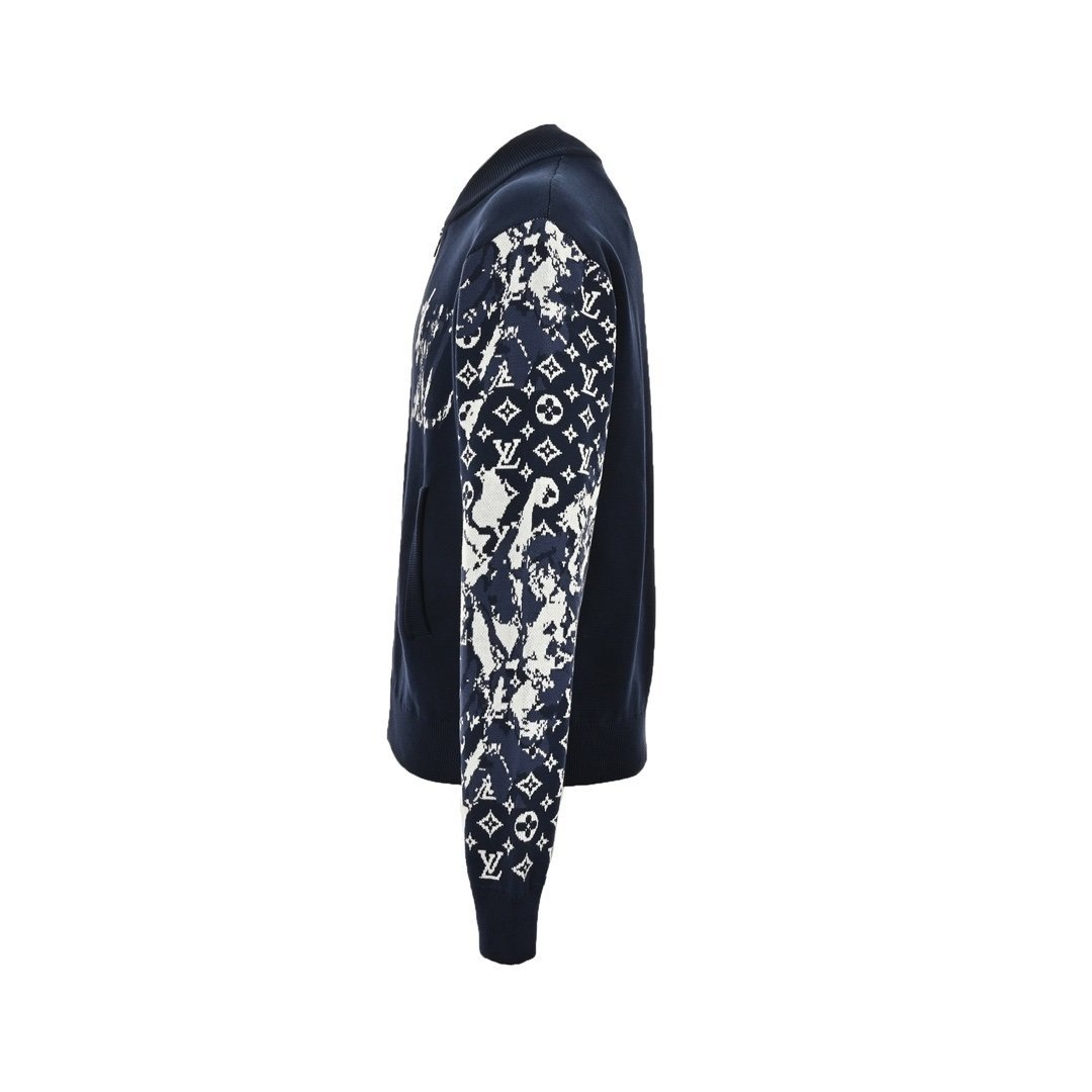 Louis Vuitton Zipped Cotton Blend Blouson Navy - Afbeelding 2