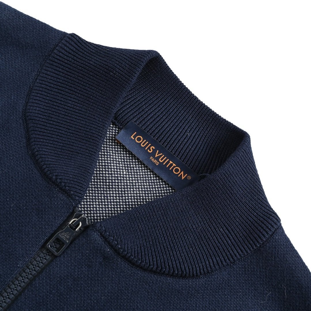 Louis Vuitton Zipped Cotton Blend Blouson Navy - Afbeelding 4