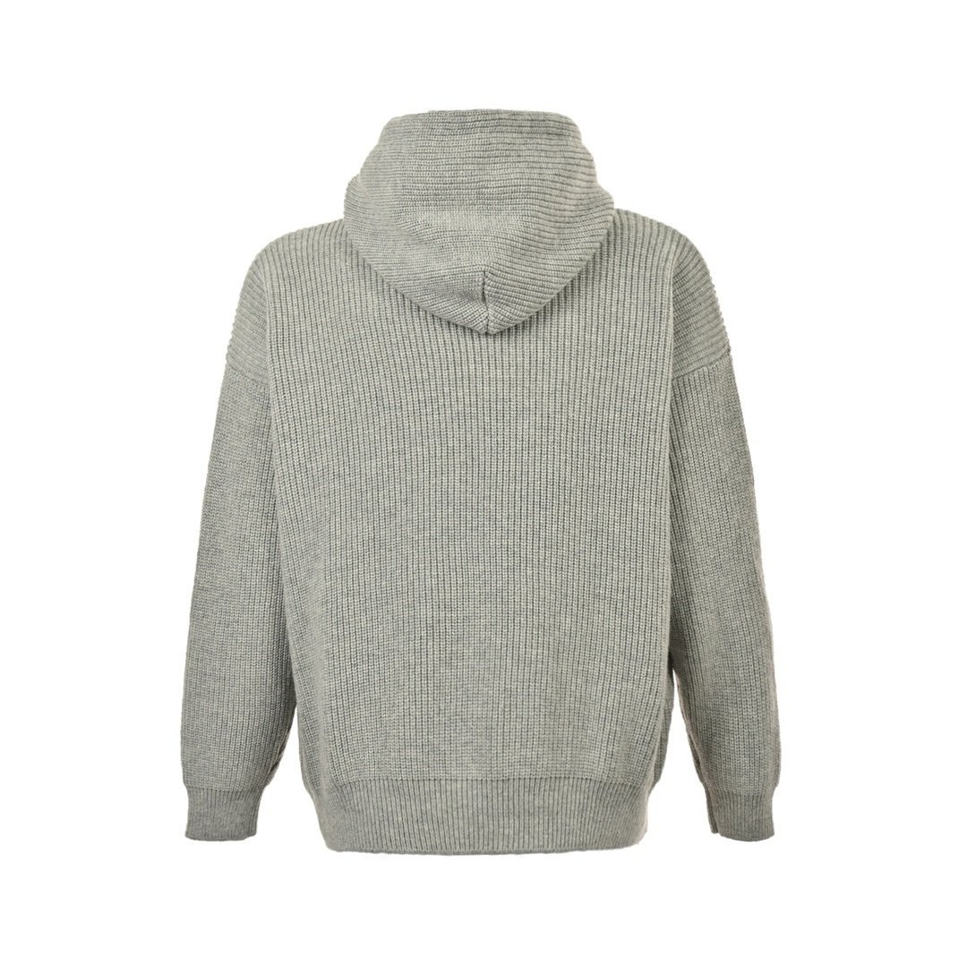 Celine Hooded Wool Hooded Sweater Grey Oversized - Afbeelding 2