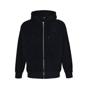 Fendi Zipped Hoodie Fabric Blue