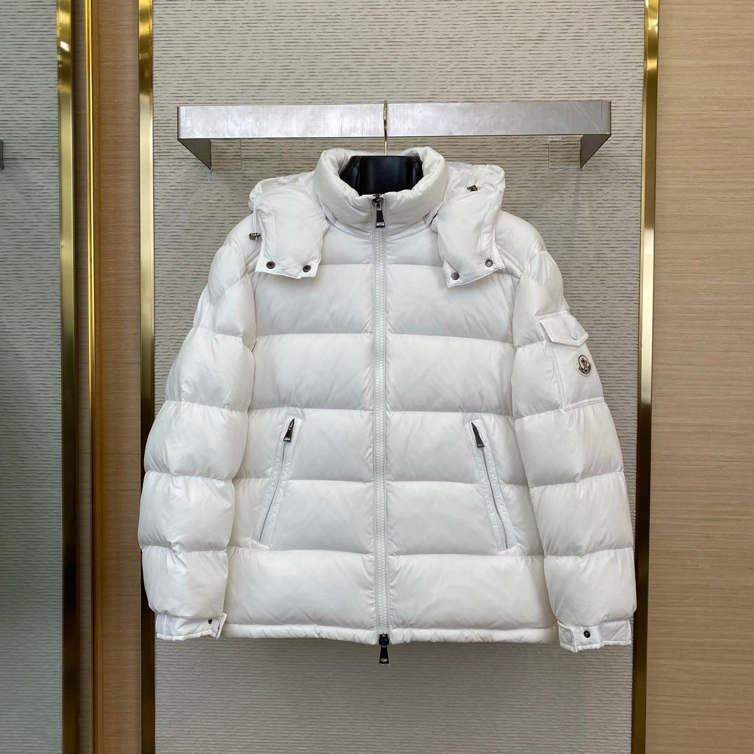 Moncler Maya Hooded Down Jacket White - Afbeelding 2