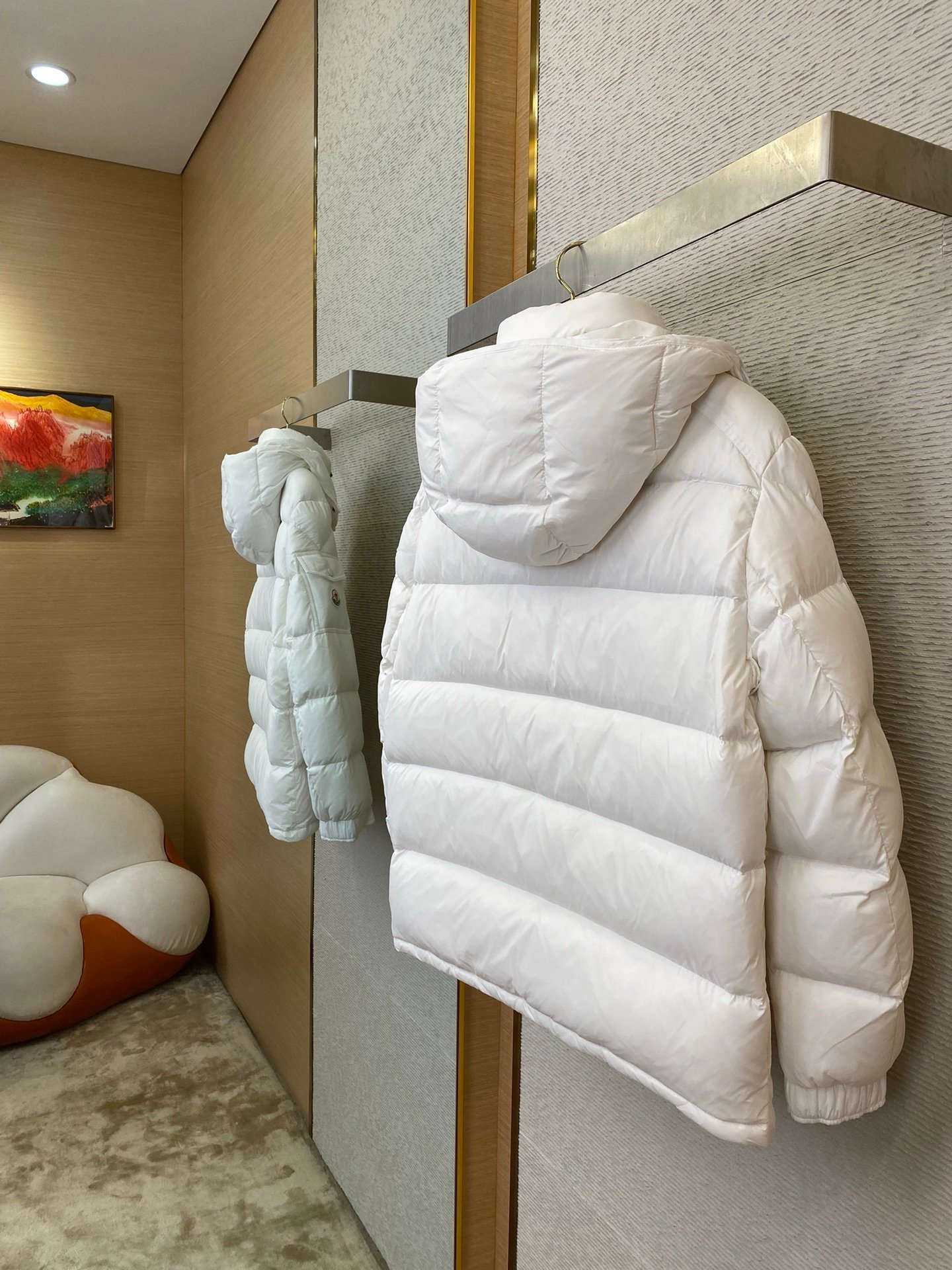 Moncler Maya Hooded Down Jacket White - Afbeelding 5