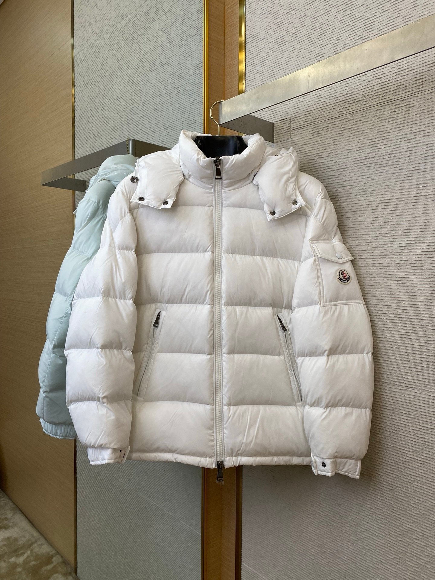 Moncler Maya Hooded Down Jacket White - Afbeelding 6