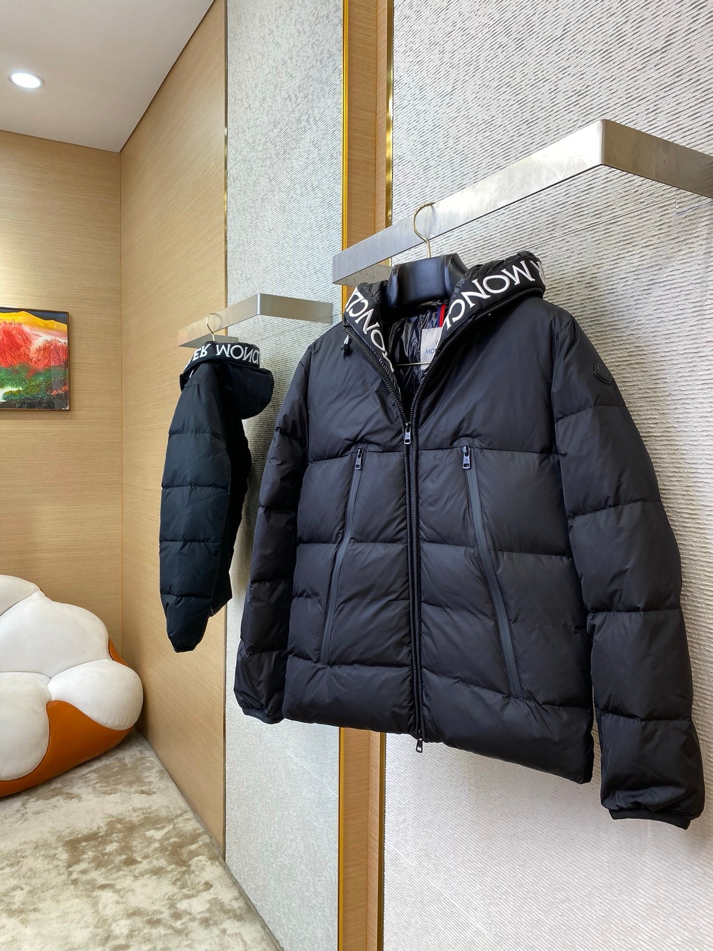 Moncler Black Montcla Hooded Short Down Jacket - Afbeelding 4